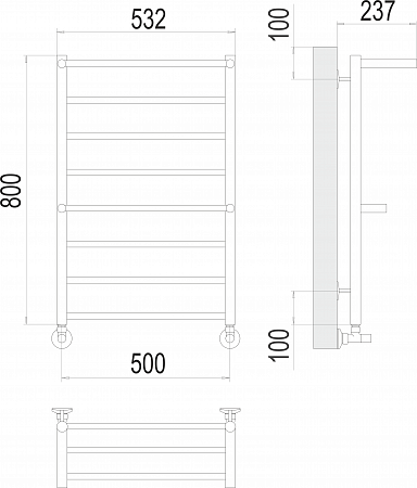 Анкона П8 500х800 Полотенцесушитель  TERMINUS Красноуфимск - фото 3