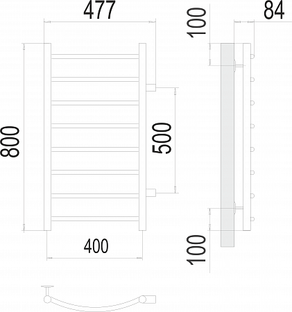 Классик П8 400х800 бп500 Полотенцесушитель  TERMINUS Красноуфимск - фото 3