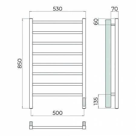 Ватикан П8 500х850 Электро Полотенцесушитель TERMINUS Оружейная сталь Красноуфимск - фото 4 Ватикан П8 500х850 Электро Полотенцесушитель TERMINUS Оружейная сталь Красноуфимск - фото 4