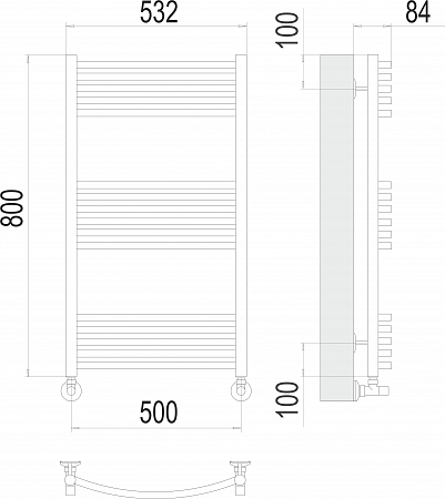 Классик П16 500х800 Полотенцесушитель  TERMINUS Красноуфимск - фото 3