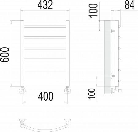 Классик П6 400х600 Полотенцесушитель  TERMINUS Красноуфимск - фото 3
