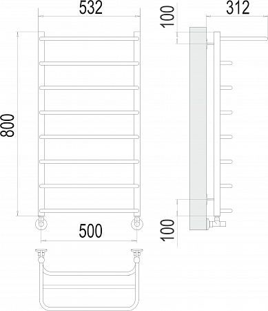 Полка П8 500х800  Полотенцесушитель  TERMINUS Красноуфимск - фото 3