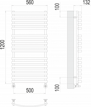 Капри П17 500х1200 Полотенцесушитель  TERMINUS Красноуфимск - фото 3