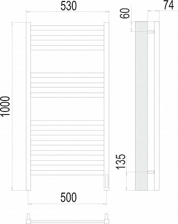 Енисей П12 500х1000  электро (sensor quick touch) Полотенцесушитель TERMINUS  Красноуфимск - фото 3