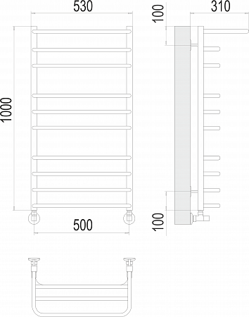 Арктур П10 500х1000 Полотенцесушитель  TERMINUS Красноуфимск - фото 3