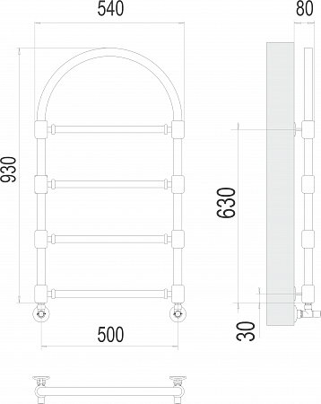 Версаль П4 500*930  Полотенцесушитель  TERMINUS Красноуфимск - фото 3