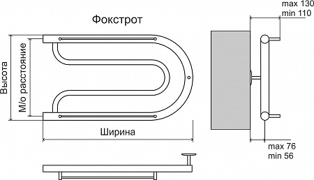 Фокстрот AISI 32х2 320х500 Полотенцесушитель  TERMINUS Красноуфимск - фото 3