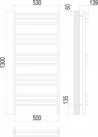 Соренто П15 500х1300 электро (sensor quick touch) Полотенцесушитель  TERMINUS Красноуфимск - фото 3