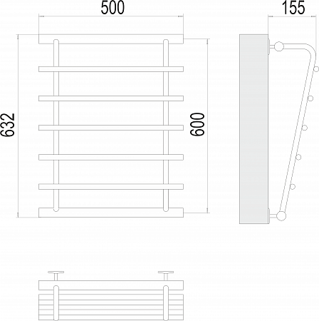 Каскад П5 600х500 Полотенцесушитель TERMINUS Красноуфимск - фото 3 Каскад П5 600х500 Полотенцесушитель TERMINUS Красноуфимск - фото 3