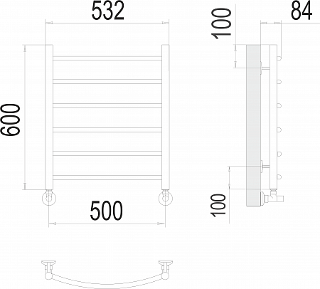 Классик П6 500х600 Полотенцесушитель  TERMINUS Красноуфимск - фото 3