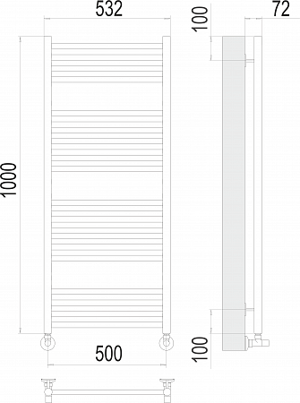 Аврора П20 500х1000 Полотенцесушитель  TERMINUS Красноуфимск - фото 3