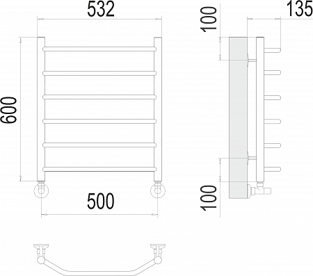Виктория П6 500х600 Полотенцесушитель  TERMINUS Красноуфимск - фото 3