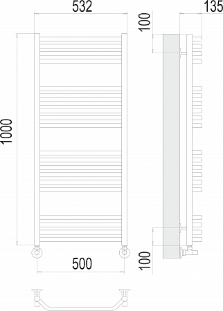 Виктория П20 500х1000 Полотенцесушитель  TERMINUS Красноуфимск - фото 3
