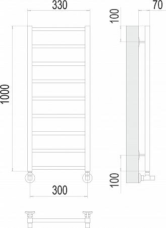 Контур П9 300х1000 Полотенцесушитель  TERMINUS Красноуфимск - фото 3