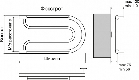 Фокстрот AISI 32х2 320х600 Полотенцесушитель  TERMINUS Красноуфимск - фото 3