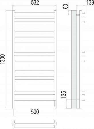 Прато П15 500х1300 электро (sensor quick touch) Полотенцесушитель  TERMINUS Красноуфимск - фото 3
