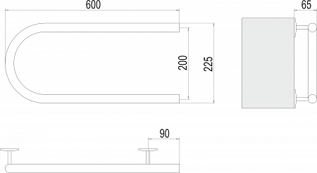 Электро 25 П-обр 600х200 Полотенцесушитель  TERMINUS Красноуфимск - фото 3