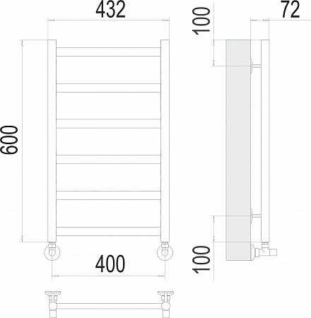 Аврора П6 400х600 Полотенцесушитель  TERMINUS Красноуфимск - фото 3