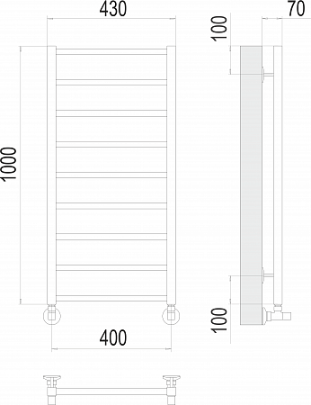 Контур П9 400х1000 Полотенцесушитель  TERMINUS Красноуфимск - фото 3