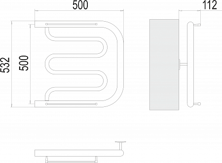 Фокстрот БШ 500х500 Полотенцесушитель  TERMINUS Красноуфимск - фото 3